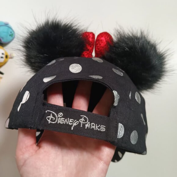 Disney Parks Minnie Mouse Ears with Bow Baseball Hat Black Red - Picture 4 of 8
